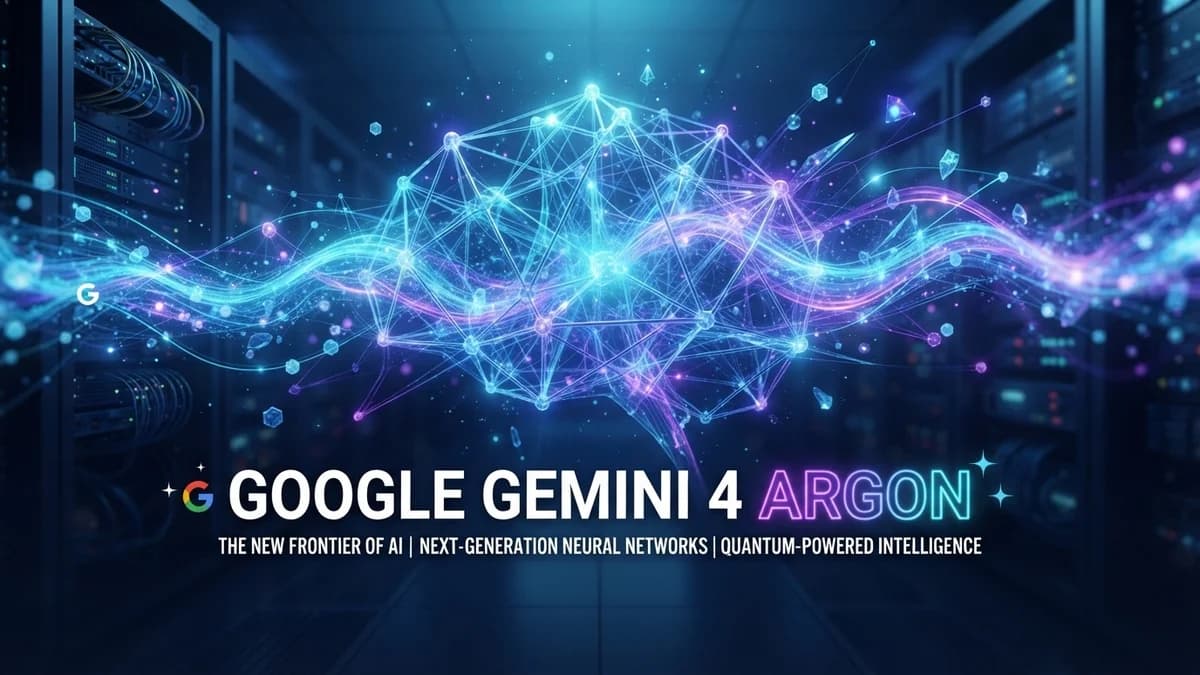 Google Gemini 4 Argon announcement graphic showing the new AI model name