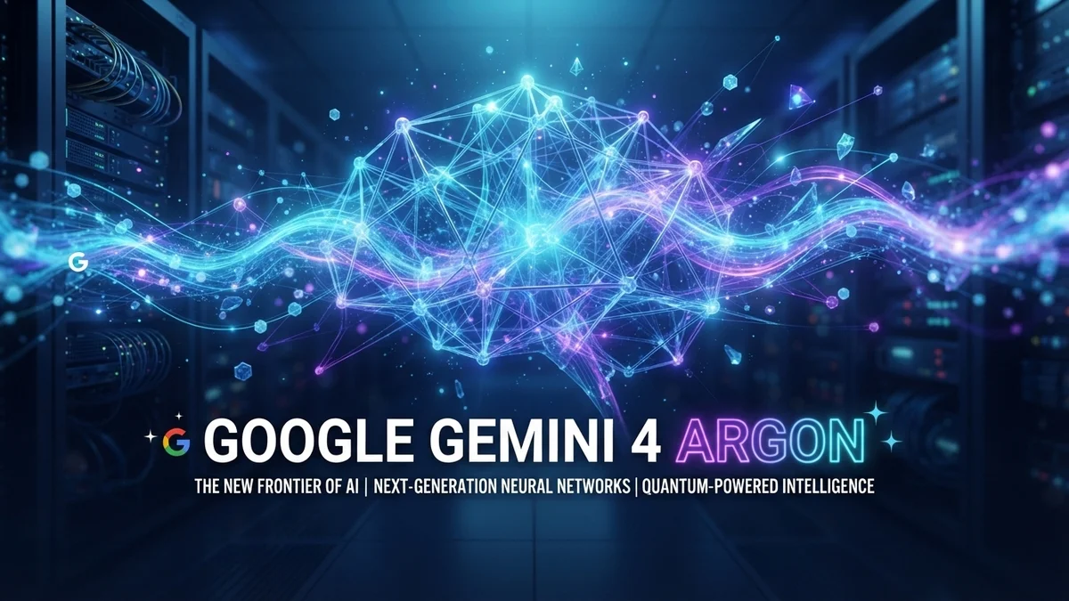 Google Gemini 4 Argon announcement graphic showing the new AI model name